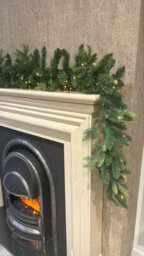Outdoor Living (NW) Ltd 270Cm Premium Mixed Branch Pre-Lit Green Christmas Garland - With Timer - thumbnail 5