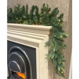 Outdoor Living (NW) Ltd 270Cm Premium Mixed Branch Pre-Lit Green Christmas Garland - With Timer - thumbnail 6