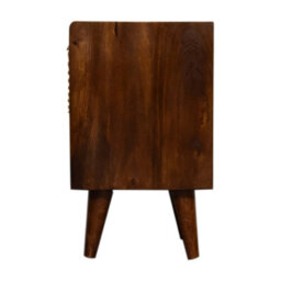 Wyld Haus Bolzano Art Deco Mini Bedside Table, Mango Wood, 1 Drawer With Brass-Plated Front - thumbnail 7