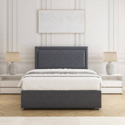 Bsspoke Ella Divan Bed Set Steel Plush Velvet With 24Inch Panel Headboard No Drawers No Mattress In 3Ft 4Ft 4Ft6 5Ft 6Ft - thumbnail 2