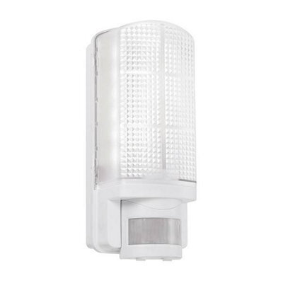 Luminosa Lighting Luminosa Motion Integrated Led Pir 1 Light Outdoor Wall Light Frosted, Gloss White Ip44 - image 1