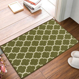 Smart Living Heavy Duty Machine Washable Runner For Hallway, Kitchen Non Slip Floor Mats, Door Mat 67Cm X 220Cm - Green Cream - thumbnail 2