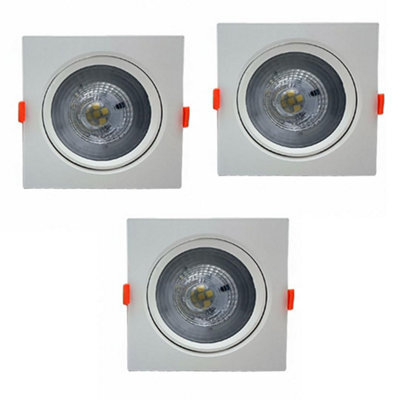 Led Recessed Ceiling Spotlights Pack Of 3 12W Cool White 6000K Adjustable Slim Downlights - image 1
