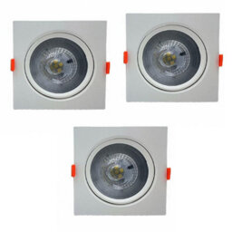 Led Recessed Ceiling Spotlights Pack Of 3 12W Cool White 6000K Adjustable Slim Downlights - thumbnail 1