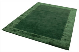Handmade Modern Rug, Green Rug For Bedroom, & Living Room Rug, Bordered Wool Rug, Luxurious Plain Rug-80Cm X 150Cm - thumbnail 2