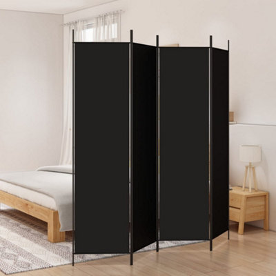 Berkfield 4-Panel Room Divider Black 200X200 Cm Fabric - image 1