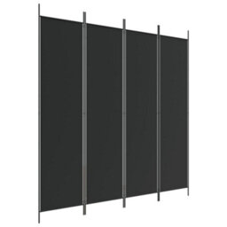 Berkfield 4-Panel Room Divider Black 200X200 Cm Fabric - thumbnail 2