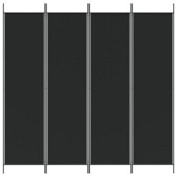 Berkfield 4-Panel Room Divider Black 200X200 Cm Fabric - thumbnail 3