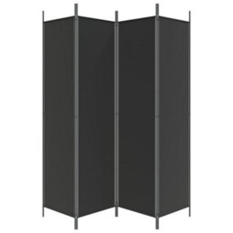 Berkfield 4-Panel Room Divider Black 200X200 Cm Fabric - thumbnail 4