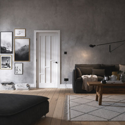 Lpd Coventry Unglazed Modern White Internal Chipboard Door, (H)1981mm (W)762mm (T)35mm - image 1