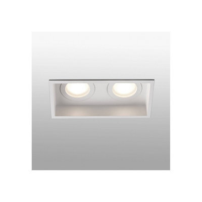 Luminosa Lighting Luminosa Hyde White Square Recessed Downlight 2 Light Ip44, Gu10 - image 1