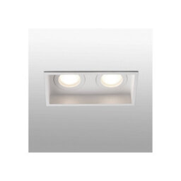 Luminosa Lighting Luminosa Hyde White Square Recessed Downlight 2 Light Ip44, Gu10 - thumbnail 1