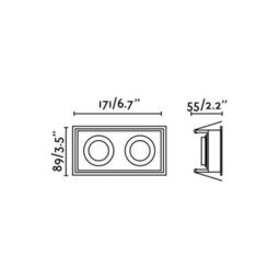 Luminosa Lighting Luminosa Hyde White Square Recessed Downlight 2 Light Ip44, Gu10 - thumbnail 3