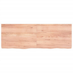 Berkfield Wall Shelf Light Brown 140X50X6 Cm Treated Solid Wood Oak - thumbnail 2