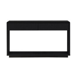 Matteo Modern Fluted Hallway Console Table, 150Cm Wide - Black - thumbnail 2