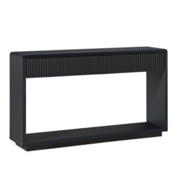 Matteo Modern Fluted Hallway Console Table, 150Cm Wide - Black - thumbnail 3