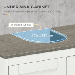 Kleankin Bathroom Sink Cabinet, Freestanding Under Sink Cabinet Adjustable Shelf - thumbnail 4