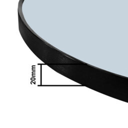 AVER-GROWTH 70Cm Round Mirror Black Metal Frame Bathroom Mirrors Wall Mounted For Home Decor Dressing Makeup Circular Bedroom Living Room - thumbnail 4