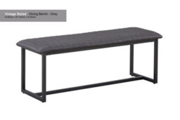 Baumhaus Vintage Styled Grey Pu Leather Dining Bench
