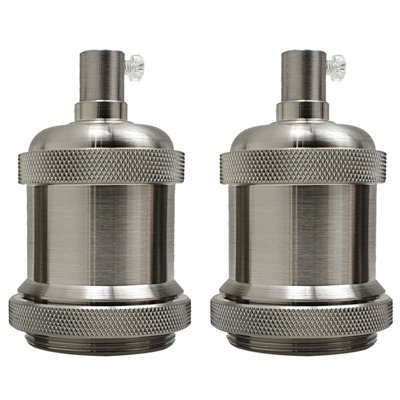 Vintage Industrial E27 Lamp Holder Retro Metal Edison Bulb Socket Ip20, Hard Wired For Diy Pendant Wall Lights - image 1