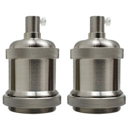Vintage Industrial E27 Lamp Holder Retro Metal Edison Bulb Socket Ip20, Hard Wired For Diy Pendant Wall Lights - thumbnail 1