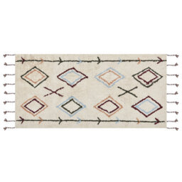 Beliani Rug Corum Beige 80 X 150 Cm Cotton - thumbnail 1