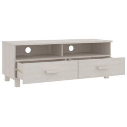 Berkfield Tv Cabinet White 106X40X40 Cm Solid Wood Pine - thumbnail 5