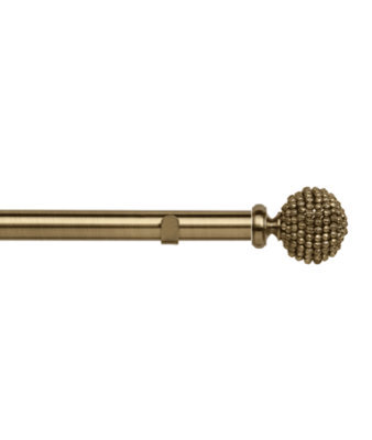Unknown 28mm Fixed Length Metal Eyelet Curtain Pole Set In Antique Brass - Mia Finial, 60Cm - image 1
