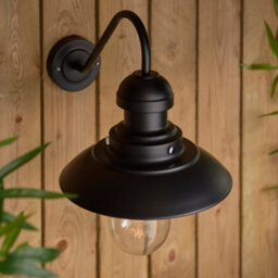 Anson Lighting Heron Outdoor Wall Light Finished Matt Black And Clear Glass - thumbnail 5