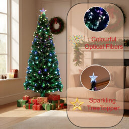 Shatchi 3Ft/90Cm Berries Balls Fibre Optic Christmas Tree Led Pre-Lit - thumbnail 8