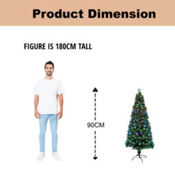 Shatchi 3Ft/90Cm Berries Balls Fibre Optic Christmas Tree Led Pre-Lit - thumbnail 9