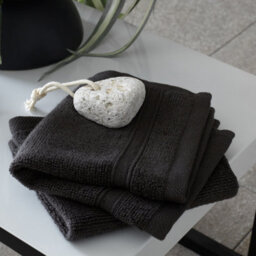 Catherine Lansfield Zero Twist Cotton Face Cloth Pair Charcoal Grey