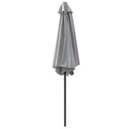 Rinse Bathrooms Outdoor Patio Garden Parasol 2.5M Sun Shade Umbrella Canopy W/crank Tilt Uv Protection Grey - thumbnail 3