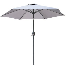 Rinse Bathrooms Outdoor Patio Garden Parasol 2.5M Sun Shade Umbrella Canopy W/crank Tilt Uv Protection Grey - thumbnail 2