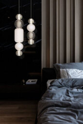 Luminosa Lighting Luminosa Modern Collar Integrated Led Chrome Pendant Ceiling Light Glass Shade - thumbnail 2