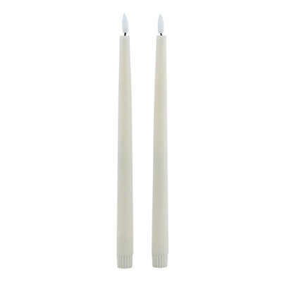 Hill Interiors Luxe Collection Electric Candle (Pack Of 2) Taupe (25Cm X 2Cm X 2Cm) - image 1