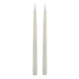 Hill Interiors Luxe Collection Electric Candle (Pack Of 2) Taupe (25Cm X 2Cm X 2Cm)