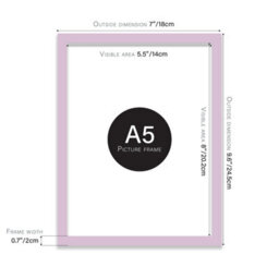 A5 Lilac Picture Frame Fits A5 (14.8 X 21Cm - 5.8 X 8.3In) Poster, Photo, Artwork, Or Print. - thumbnail 2