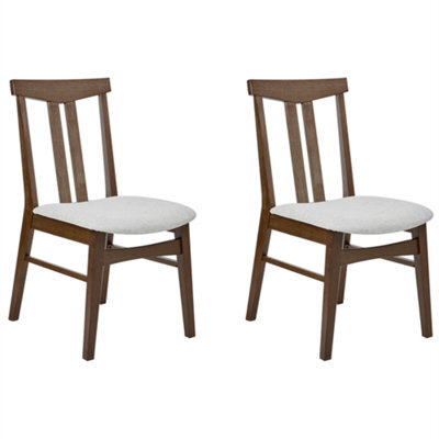 Beliani Set Of 2 Dining Chairs Avalon Wood Light Grey - image 1