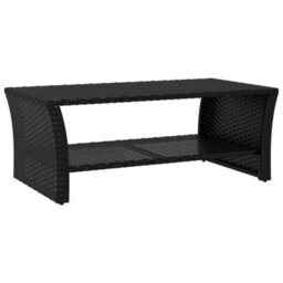 Vidaxl Coffee Table Black 100X50X40 Cm Poly Rattan - thumbnail 2