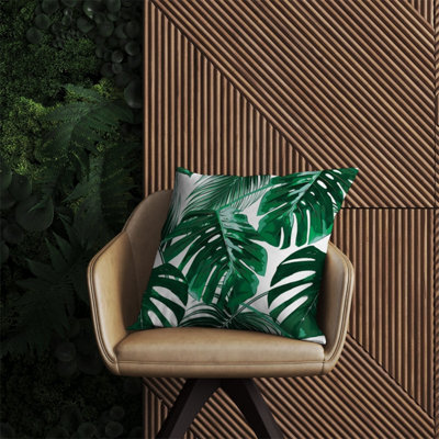 Warren Reed Designer Tropical Jungle Leaf Pattern Outdoor Cushion 60Cm X 60Cm