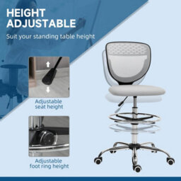 Grey Drafting Chair  Swivel Draughtsman Chair - thumbnail 4