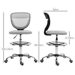Grey Drafting Chair  Swivel Draughtsman Chair - thumbnail 2