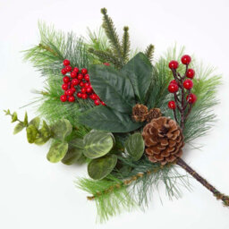 Homescapes Artificial Green Handcrafted Winter Woodland & Eucalyptus Single Stem, 25 X 40 Cm - thumbnail 3