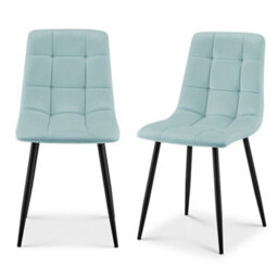 Bravich Zurich Velvet Embossed Dining Chair - Blue - thumbnail 3