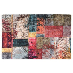 Walplus Rug Washable Patchwork 80X150 Cm Multicolour Anti Slip - thumbnail 1