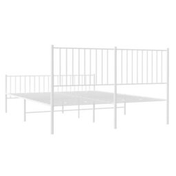Berkfield Metal Bed Frame With Headboard And Footboard White 160X200 Cm - thumbnail 7