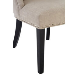 Orsina Elegant Natural Linen With Curly Back Dining Chair, Sturdy Grey Dining Chair, Stylish Chair For Diningroom - thumbnail 6