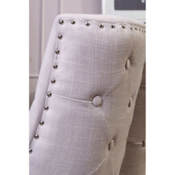 Orsina Elegant Natural Linen With Curly Back Dining Chair, Sturdy Grey Dining Chair, Stylish Chair For Diningroom - thumbnail 5