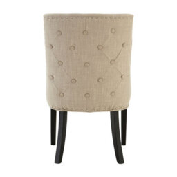 Orsina Elegant Natural Linen With Curly Back Dining Chair, Sturdy Grey Dining Chair, Stylish Chair For Diningroom - thumbnail 4